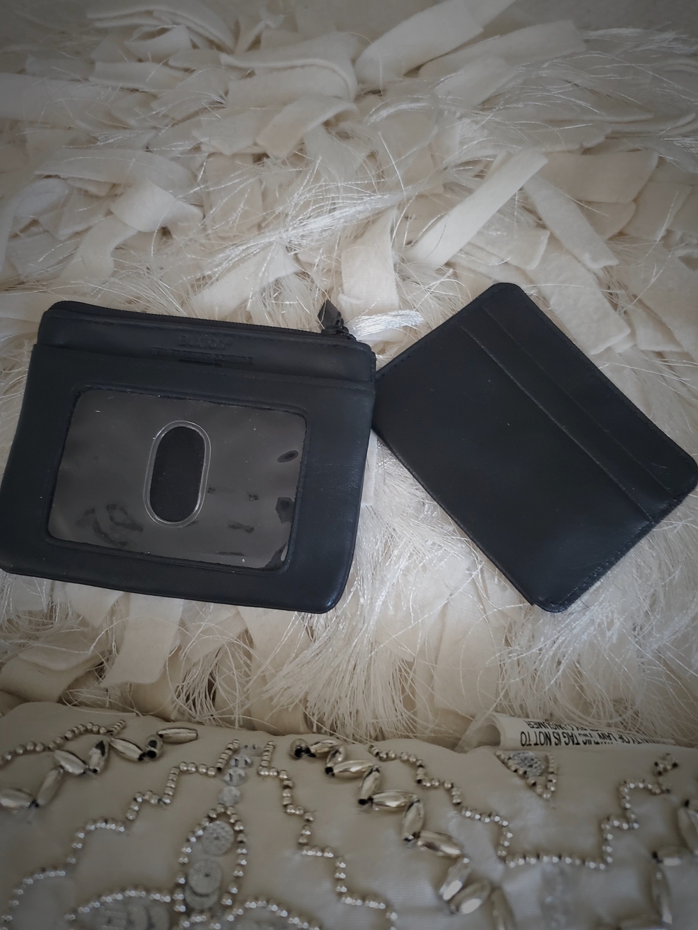 Black Leather Card Holder and ID Wallet - Unbranded